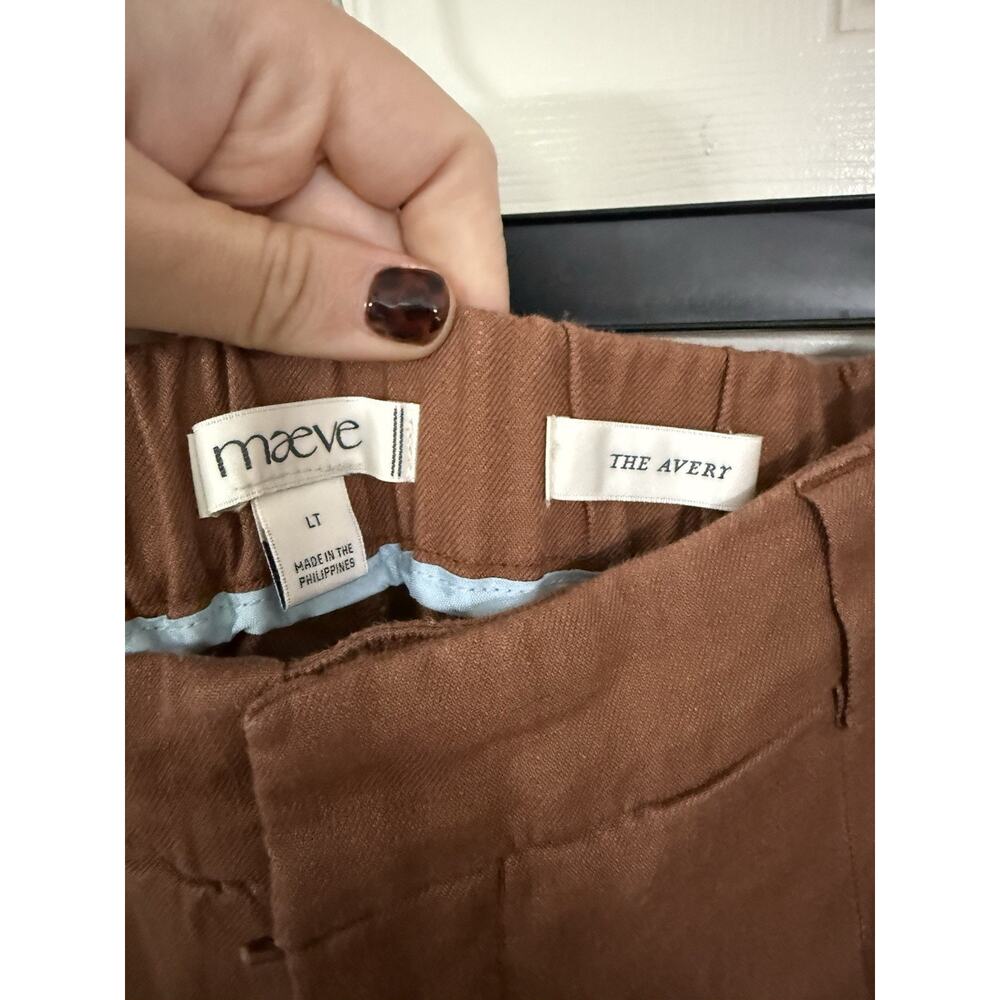 Anthropologie Maeve The Avery Linen Stretch Pleated Wide Leg Trousers L Tall New - Picture 4 of 5